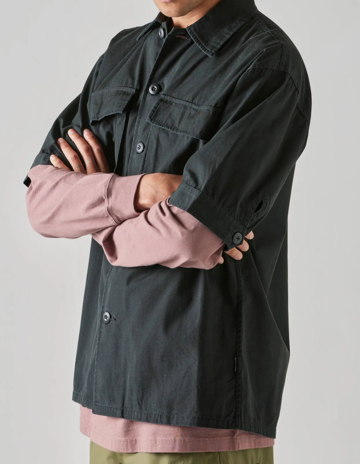 Shirts*Maharishi 4513 Advisor'S Overshirt Black Blk-108F
