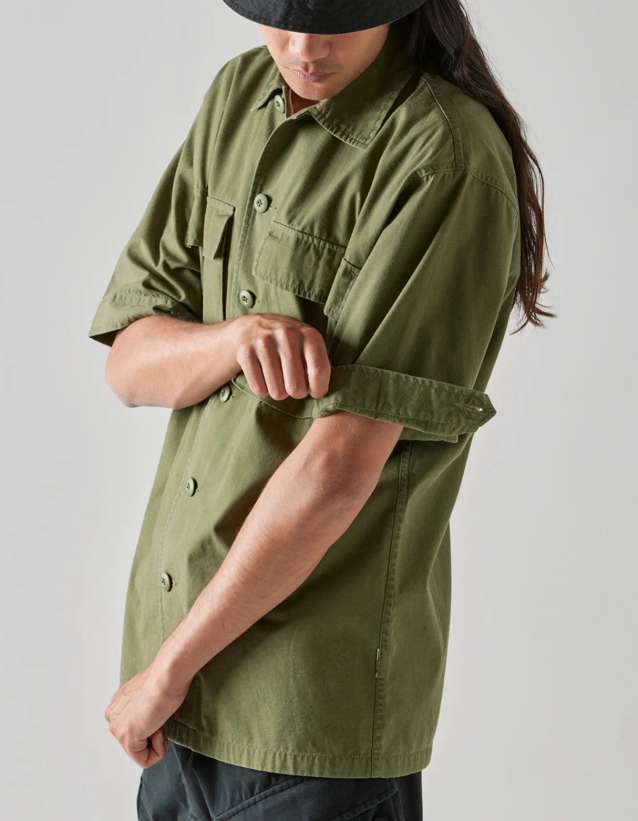 Shirts*Maharishi 4513 Advisor'S Overshirt Olive Og-107F