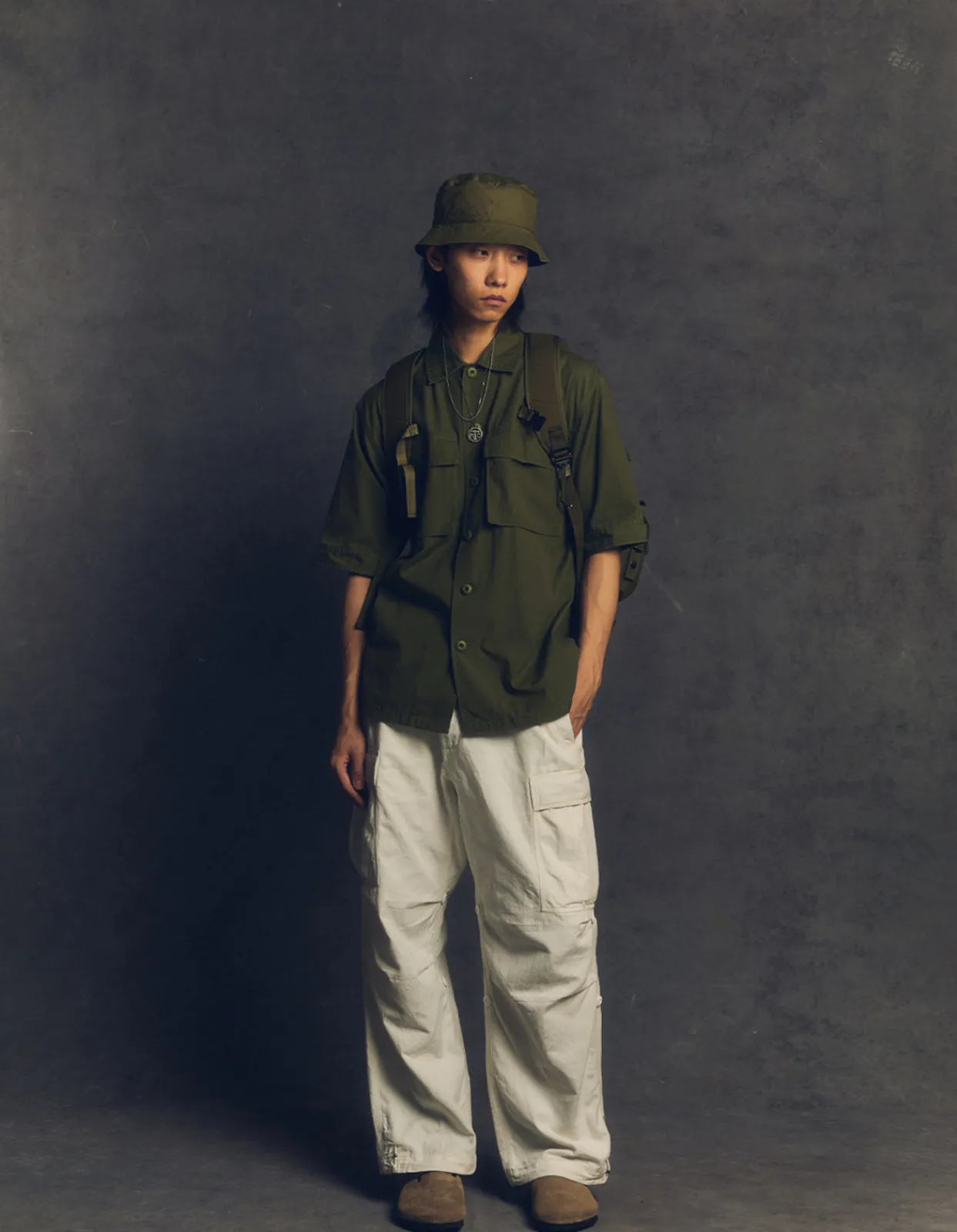 Shirts*Maharishi 4513 Advisor'S Overshirt Olive Og-107F