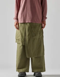 Cargo Pants*Maharishi 4588 Asym Cargo Hakama Pants Olive Og-107F