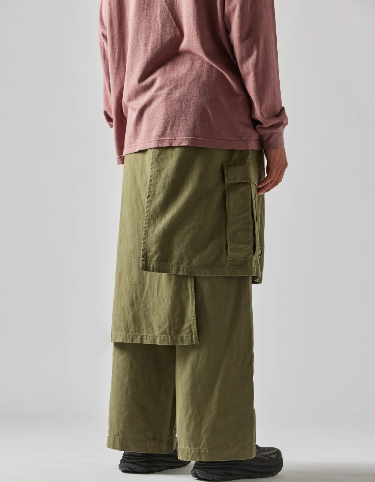 Cargo Pants*Maharishi 4588 Asym Cargo Hakama Pants Olive Og-107F