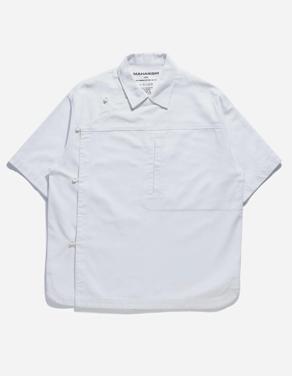 Shirts*Maharishi 4512 Asym Monk Shirt White