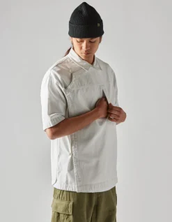 Shirts*Maharishi 4512 Asym Monk Shirt White