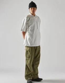 Shirts*Maharishi 4512 Asym Monk Shirt White