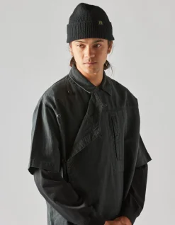 Shirts*Maharishi 4512 Asym Monk Shirt Black