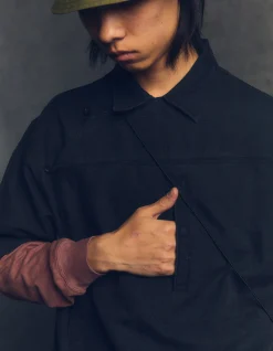 Shirts*Maharishi 4512 Asym Monk Shirt Black