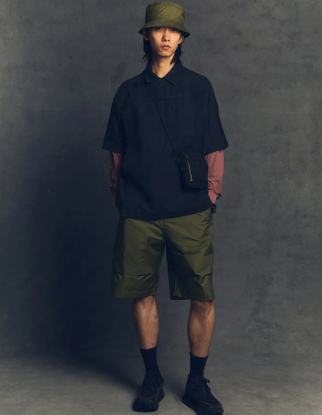 Shirts*Maharishi 4512 Asym Monk Shirt Black