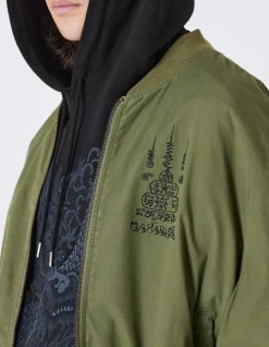 Jackets*Maharishi 4289 Camo Reversible Flight Jacket Mint Gold/Olive