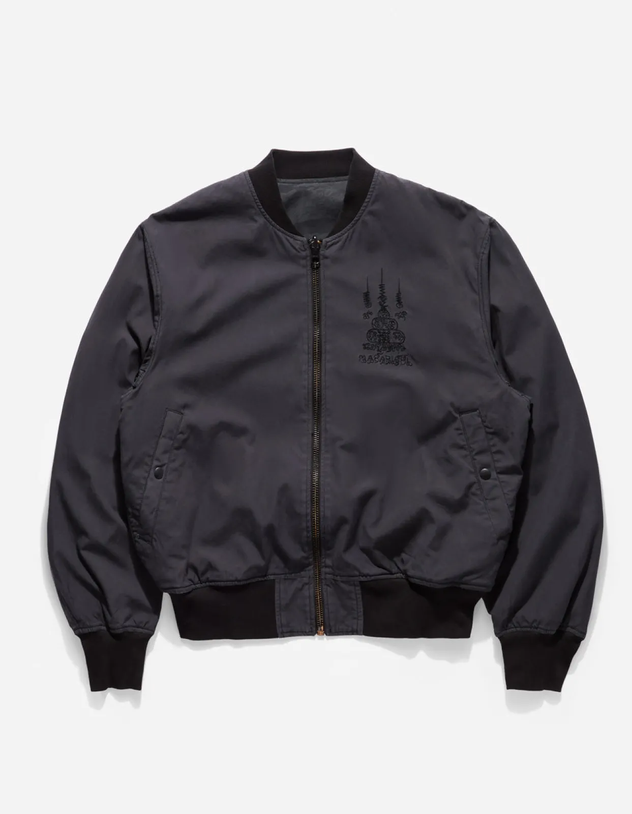 Jackets*Maharishi 4289 Camo Reversible Flight Jacket Subdued Night/Black