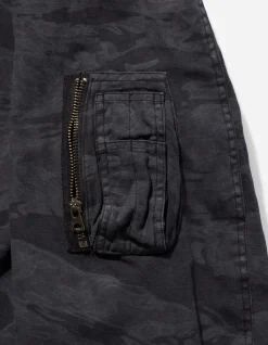 Jackets*Maharishi 4289 Camo Reversible Flight Jacket Subdued Night/Black