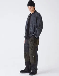 Jackets*Maharishi 4289 Camo Reversible Flight Jacket Subdued Night/Black