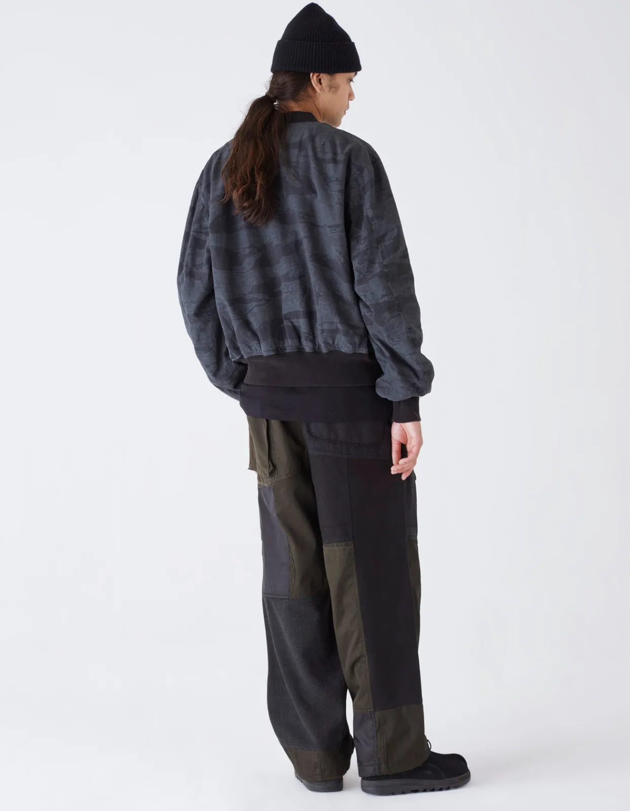 Jackets*Maharishi 4289 Camo Reversible Flight Jacket Subdued Night/Black