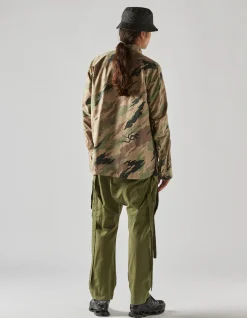 Shirts*Maharishi 4522 Camo Stand Collar Shirt Woodland