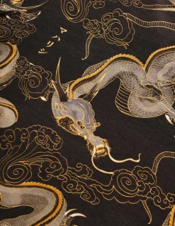 Shirts*Maharishi 4234 Cloud Dragon Camp Collar Shirt Golden Black