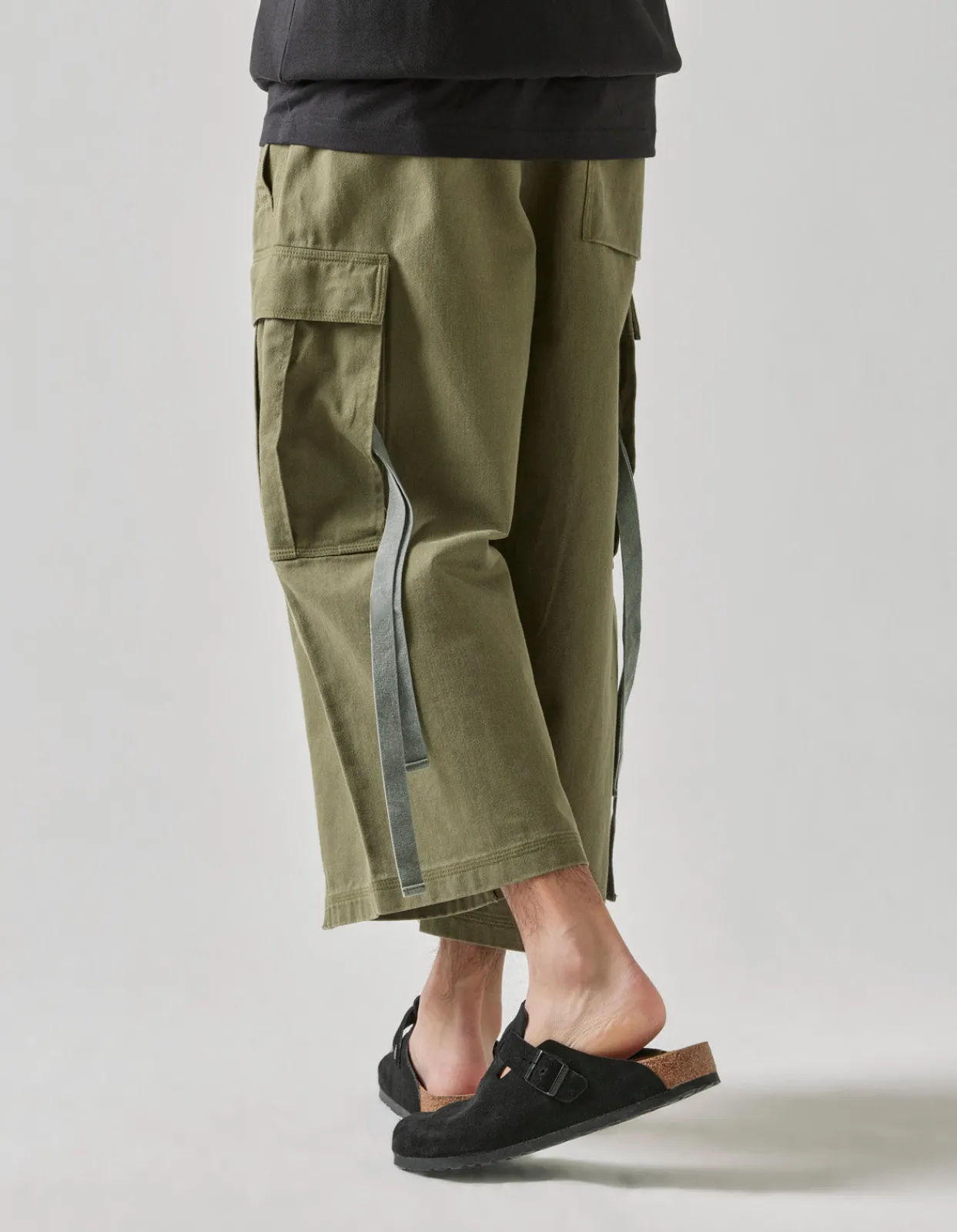Cargo Pants*Maharishi 4511 Cropped U.S. Hakama Track Pants Olive Og-107F