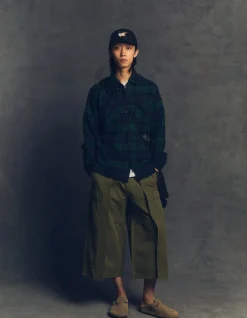 Cargo Pants*Maharishi 4511 Cropped U.S. Hakama Track Pants Olive Og-107F