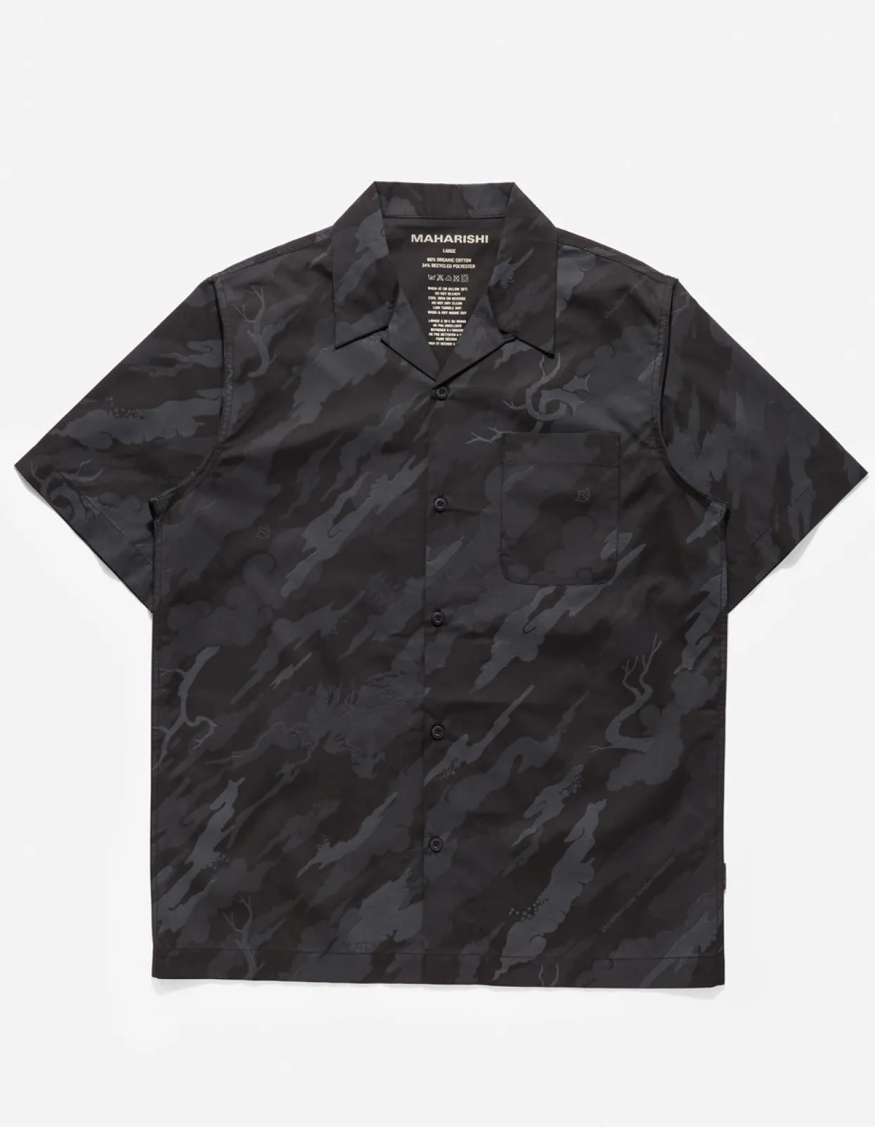 Shirts*Maharishi 4312 Dpm:Bonsai Forest Camp Collar Shirt Subdued Night