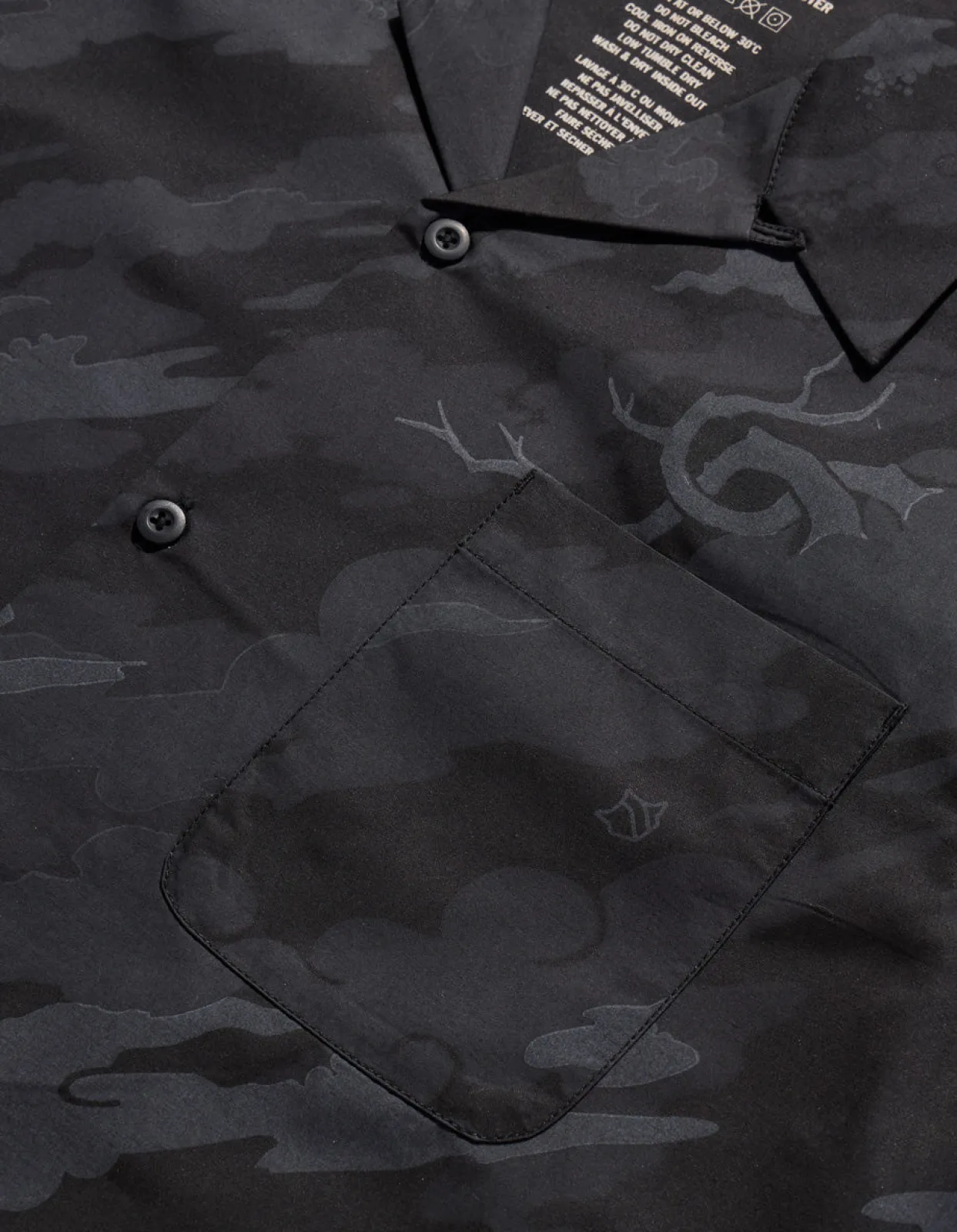 Shirts*Maharishi 4312 Dpm:Bonsai Forest Camp Collar Shirt Subdued Night