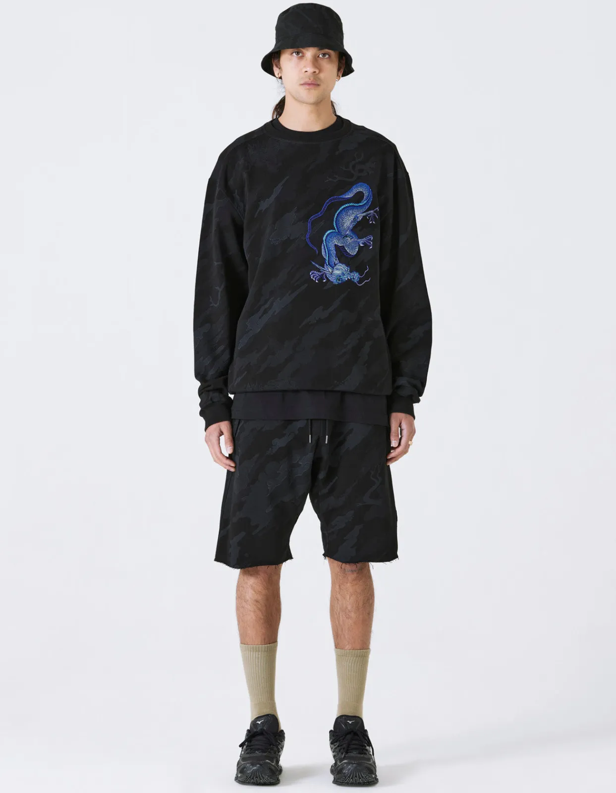Crew Sweats*Maharishi 4319 Dpm:Bonsai Forest Dragon Crew Sweat Subdued Night