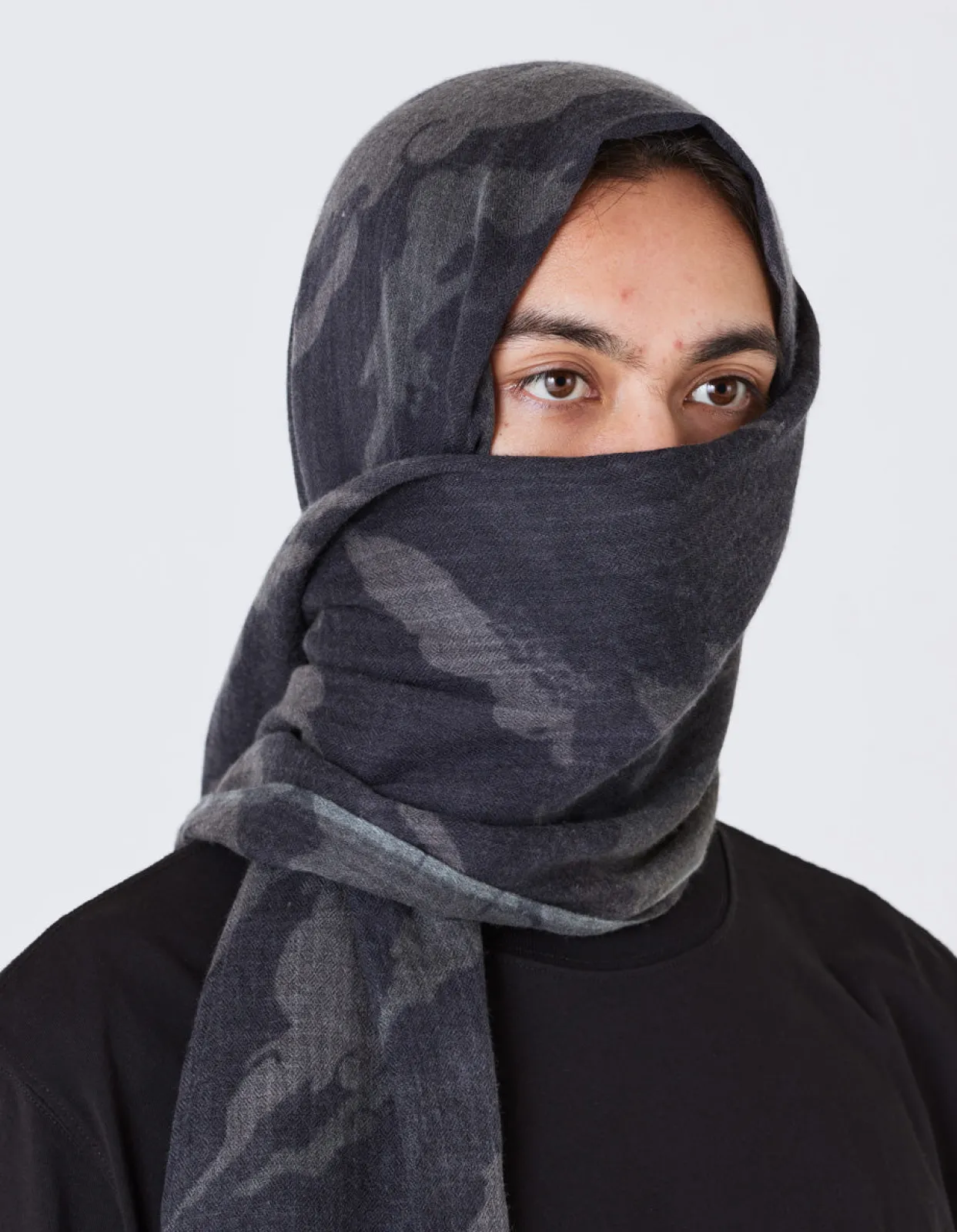 Hats And Scarves*Maharishi 4324 Dpm:Bonsai Forest Pashmina Subdued Night