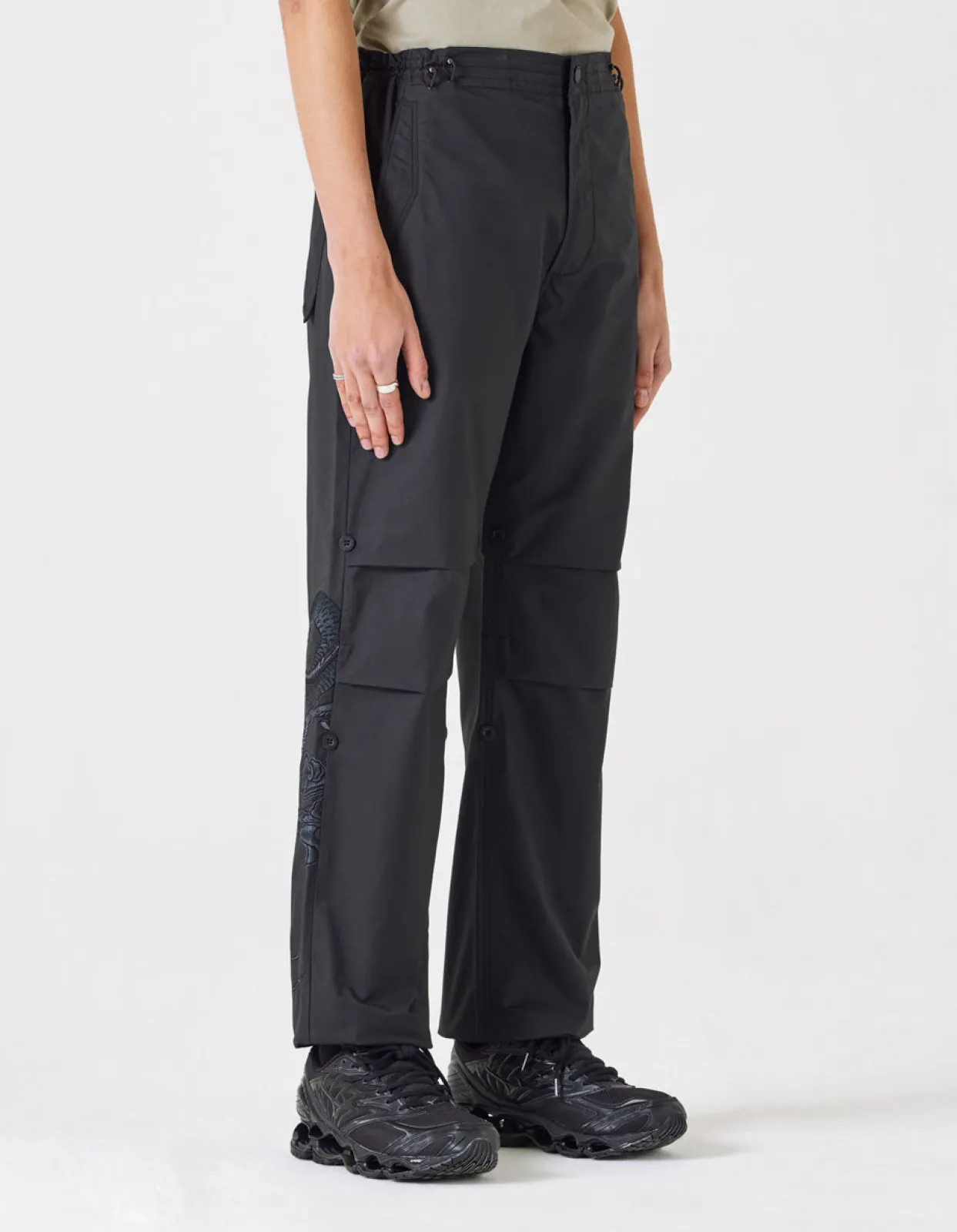 Original Snopants*Maharishi 4215 Dragon Embroidered Straight Snopants® Black/Tonal
