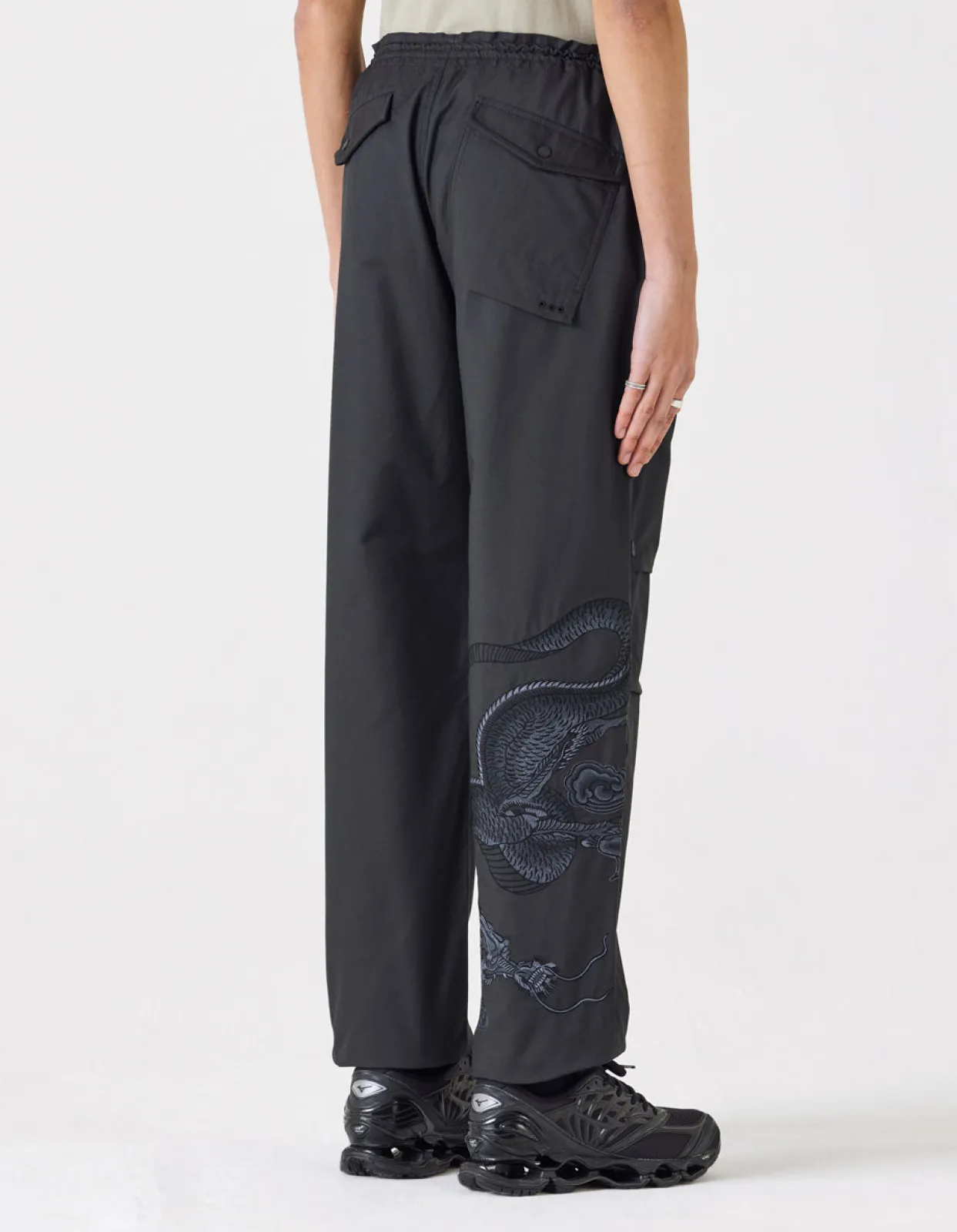 Original Snopants*Maharishi 4215 Dragon Embroidered Straight Snopants® Black/Tonal