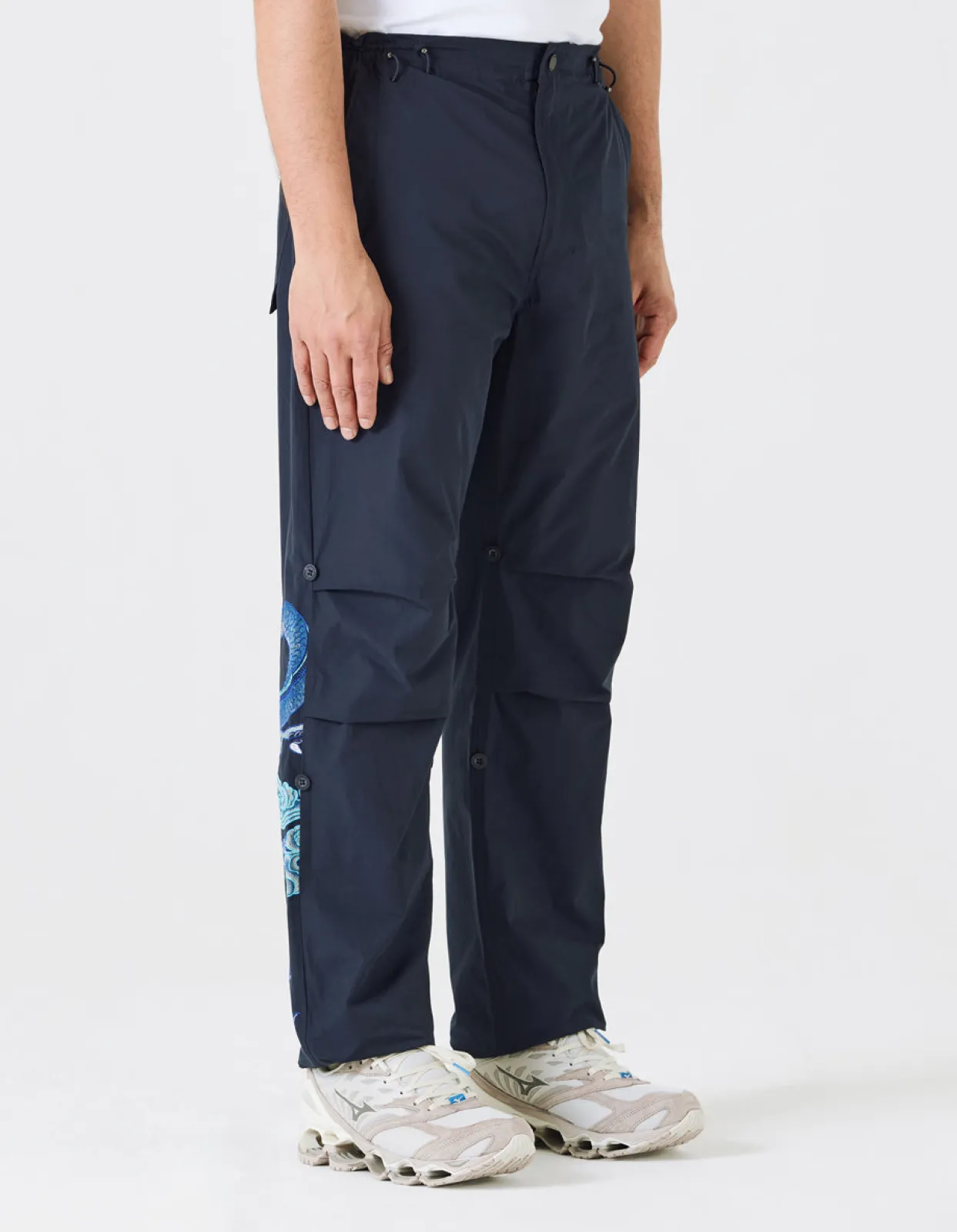 Original Snopants*Maharishi 4215 Dragon Embroidered Straight Snopants® Navy Blue