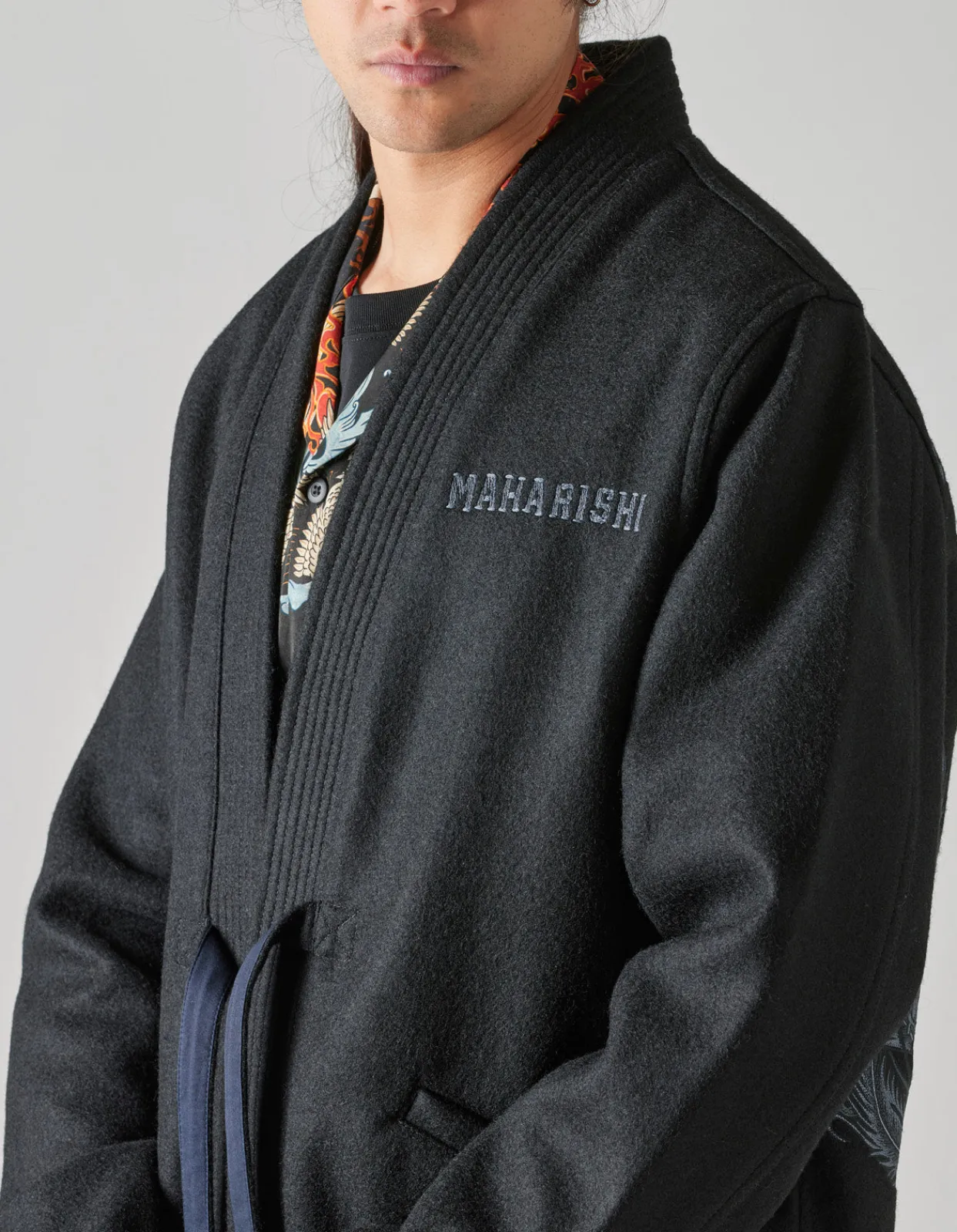 Kimonos*Maharishi 4533 Duality Stadium Kimono Tonal Black