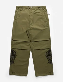Original Snopants*Maharishi 4282 Duelling Tigers Embroidered Loose Snopants® Olive Og-107F