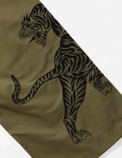 Original Snopants*Maharishi 4282 Duelling Tigers Embroidered Loose Snopants® Olive Og-107F