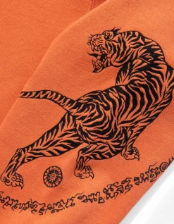 Hooded Sweats*Maharishi 4280 Duelling Tigers Embroidered Hooded Sweat Rust