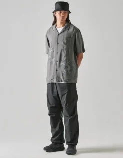 Shirts*Maharishi 4508 Flying Cranes Embroidered Shirt Charcoal