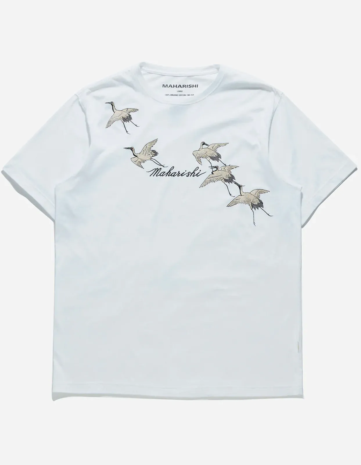 Short Sleeve T-Shirts*Maharishi 4507 Flying Peace Cranes T-Shirt White