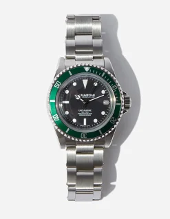 Lifestyle*Maharishi 9500 Green Marine Watch Steel Silver