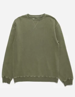Crew Sweats*Maharishi 8011 Hemp Organic Crew Sweat Olive Og-107F