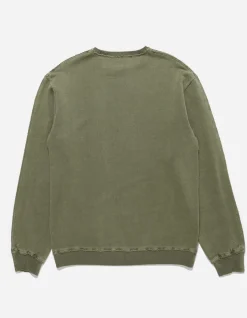 Crew Sweats*Maharishi 8011 Hemp Organic Crew Sweat Olive Og-107F