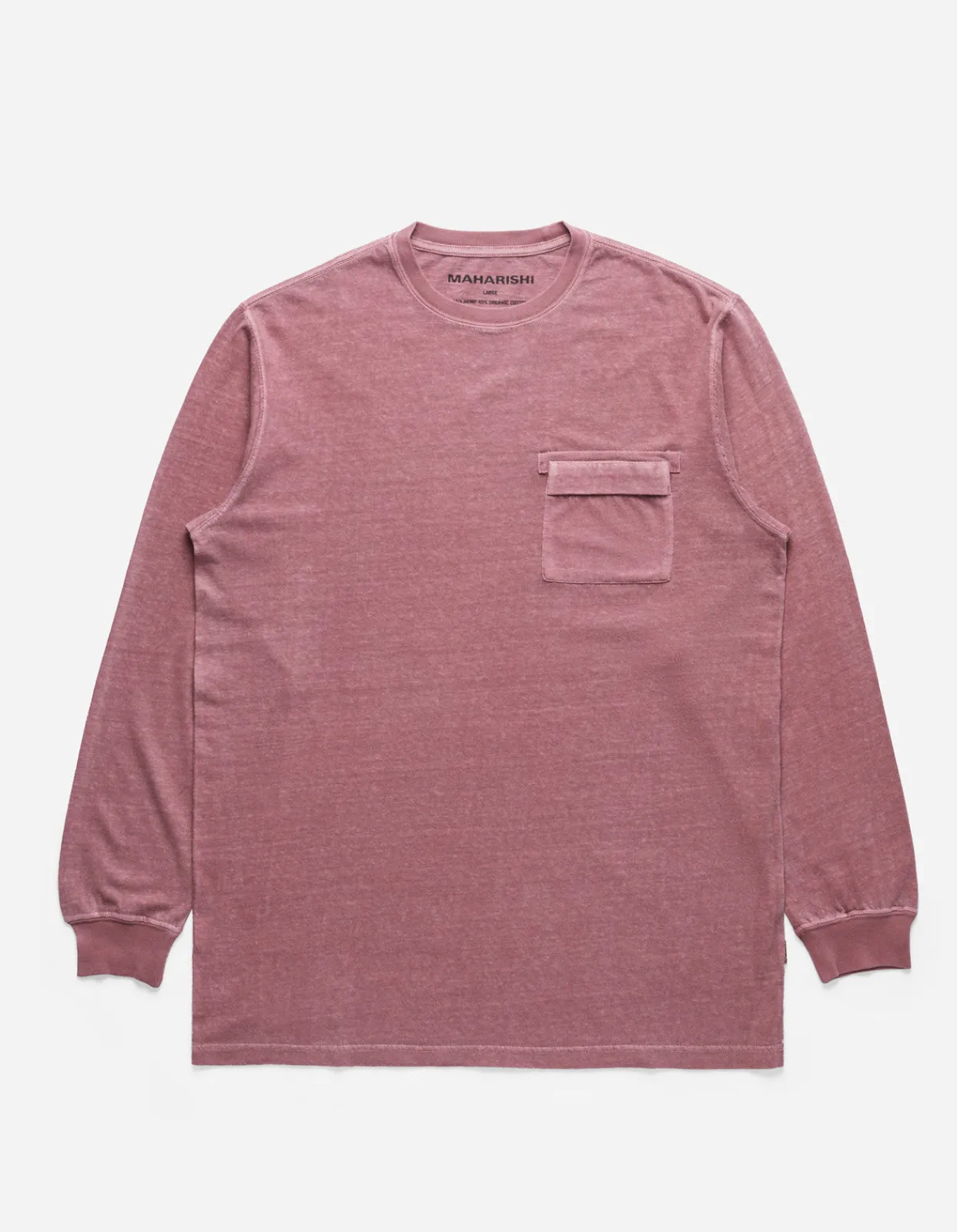 Long Sleeve T-Shirts*Maharishi 8010 Hemp Organic L/S Pocket T-Shirt Murasaki Purple