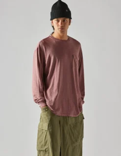 Long Sleeve T-Shirts*Maharishi 8010 Hemp Organic L/S Pocket T-Shirt Murasaki Purple