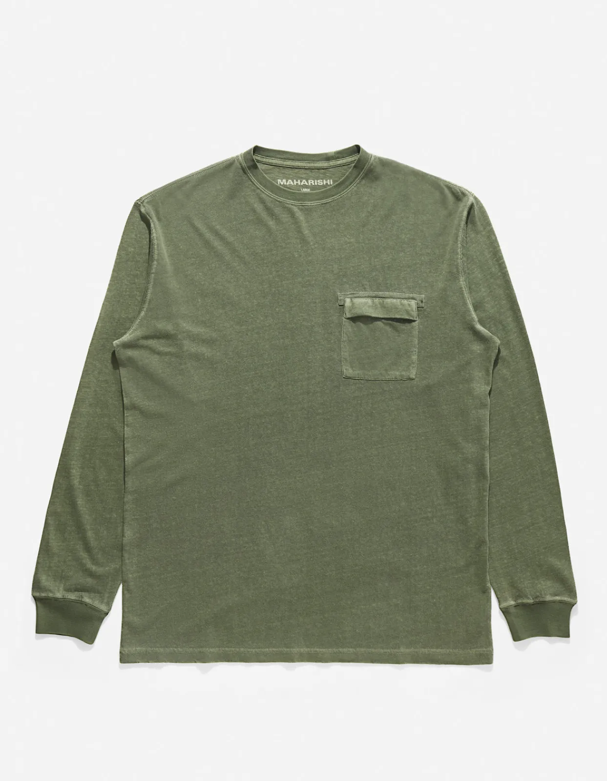Long Sleeve T-Shirts*Maharishi 8010 Hemp Organic L/S Pocket T-Shirt Olive Og-107F