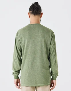 Long Sleeve T-Shirts*Maharishi 8010 Hemp Organic L/S Pocket T-Shirt Olive Og-107F