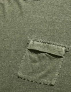 Long Sleeve T-Shirts*Maharishi 8010 Hemp Organic L/S Pocket T-Shirt Olive Og-107F