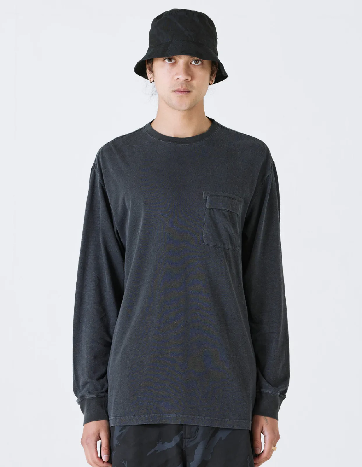 Long Sleeve T-Shirts*Maharishi 8010 Hemp Organic L/S Pocket T-Shirt Black