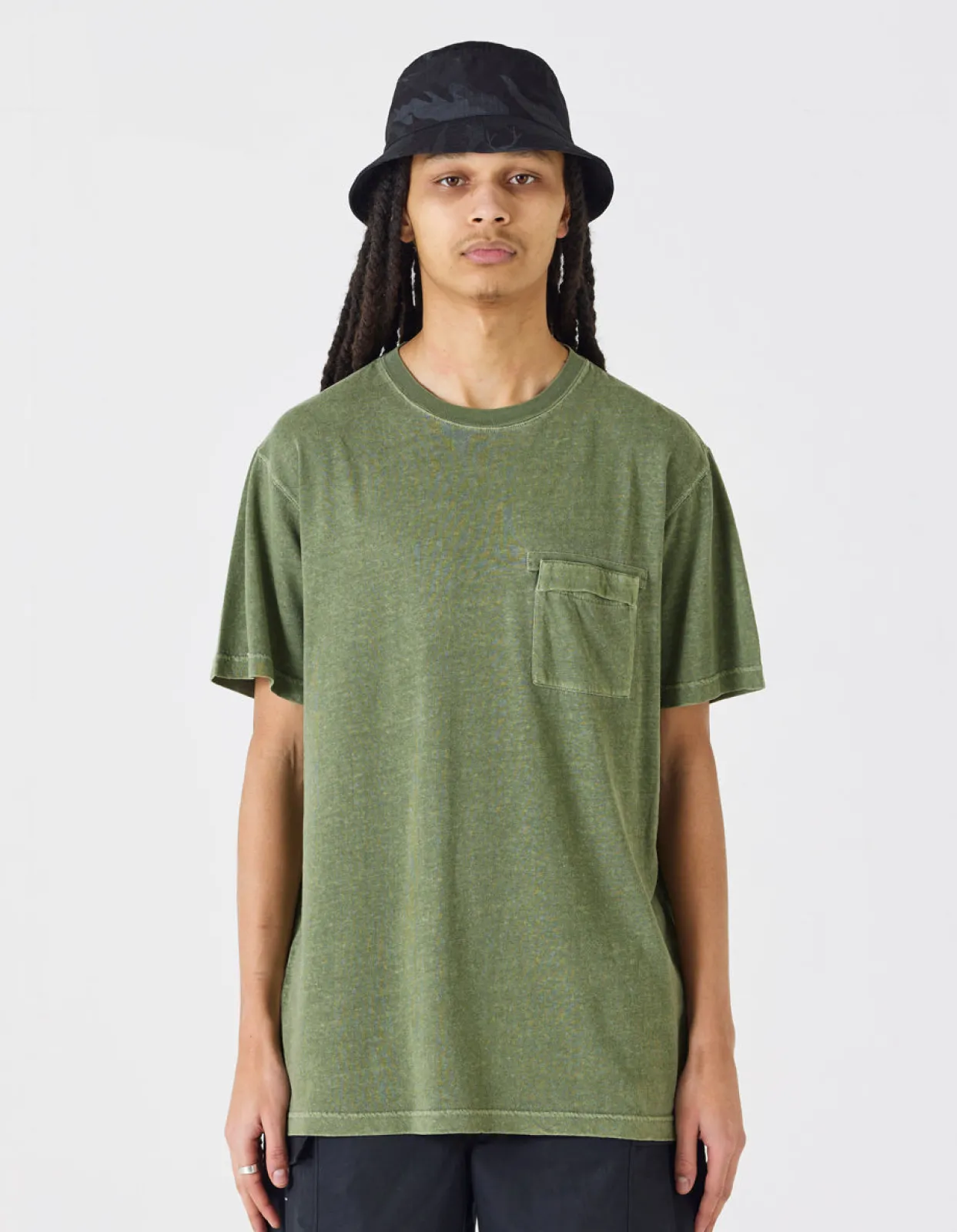 Short Sleeve T-Shirts*Maharishi 7021 Hemp Organic Pocket T-Shirt Olive Og-107F