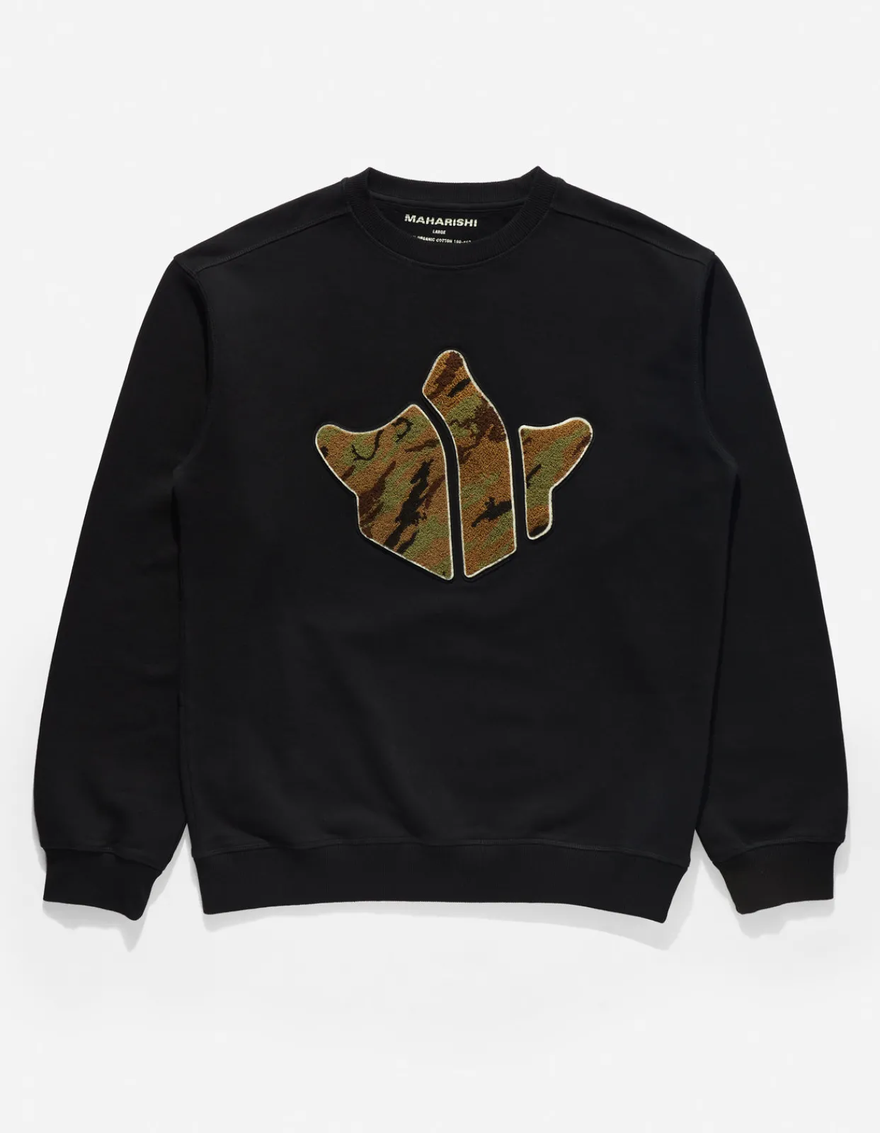 Crew Sweats*Maharishi 1026 Maha Temple Crew Sweat Black