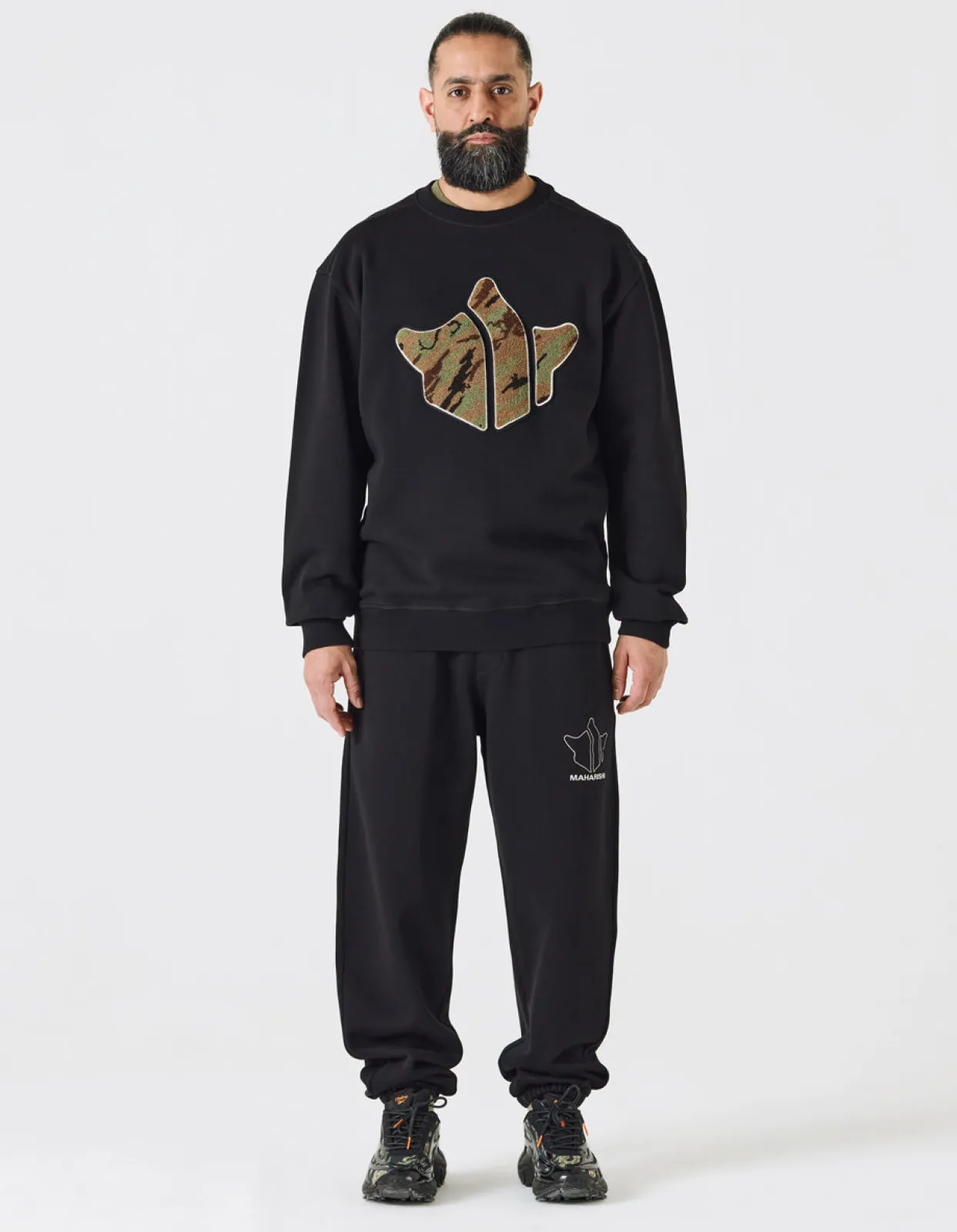 Crew Sweats*Maharishi 1026 Maha Temple Crew Sweat Black