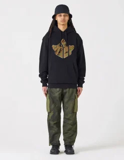 Hooded Sweats*Maharishi 1025 Maha Temple Hooded Sweat Black