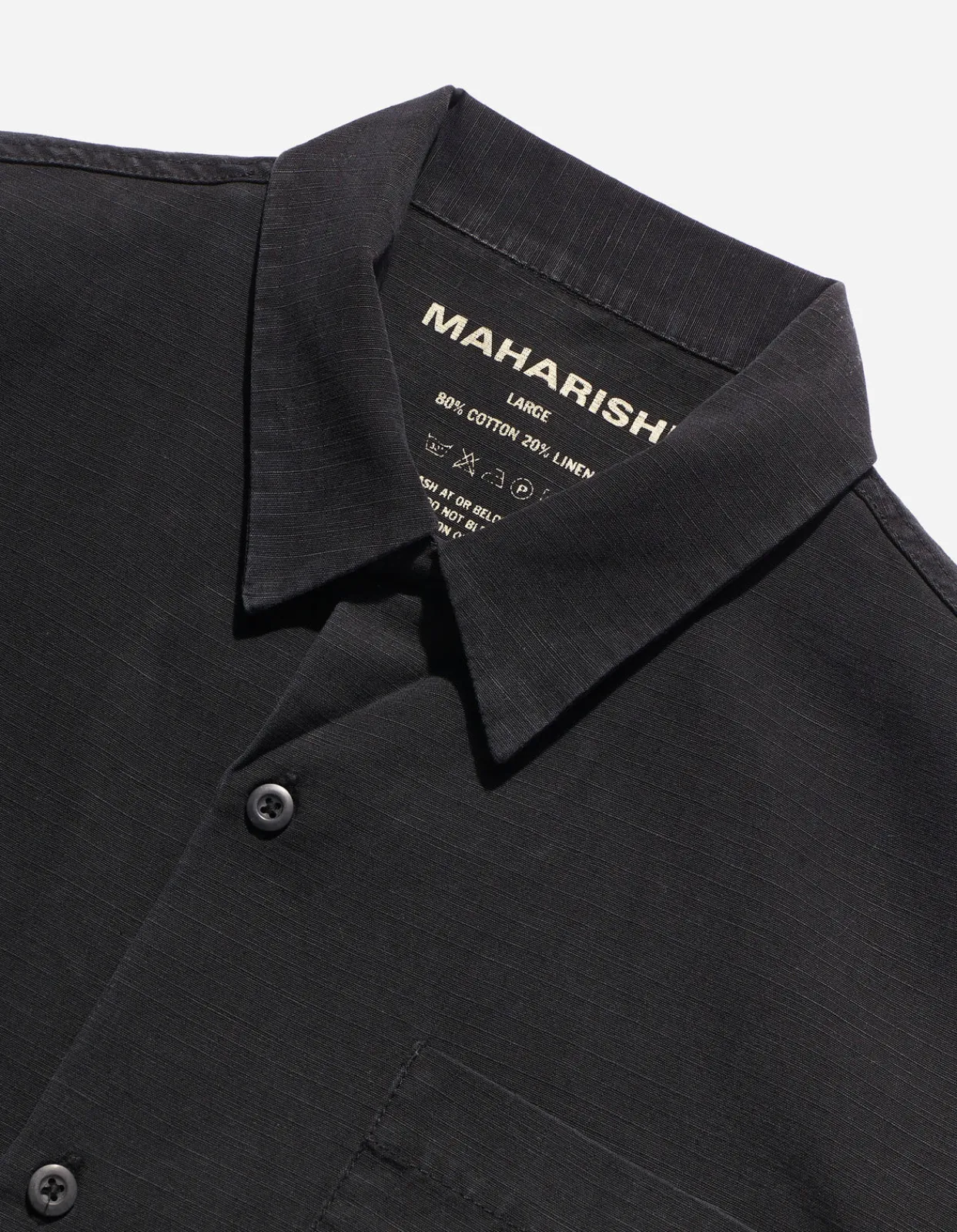Shirts*Maharishi 4325 Camp Collar Shirt Black