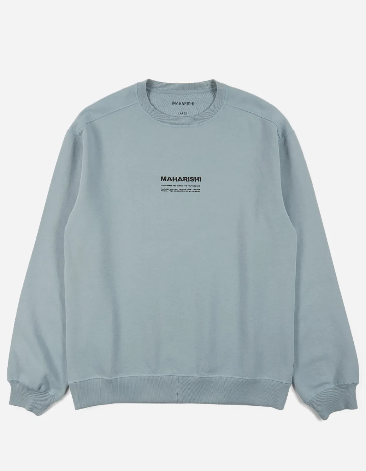 Crew Sweats*Maharishi 7011 Miltype Embroidered Crew Sweat · Organic Sweat 450 Ghost Blue