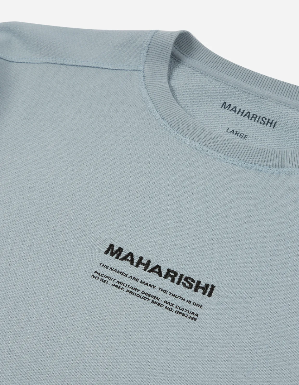 Crew Sweats*Maharishi 7011 Miltype Embroidered Crew Sweat · Organic Sweat 450 Ghost Blue