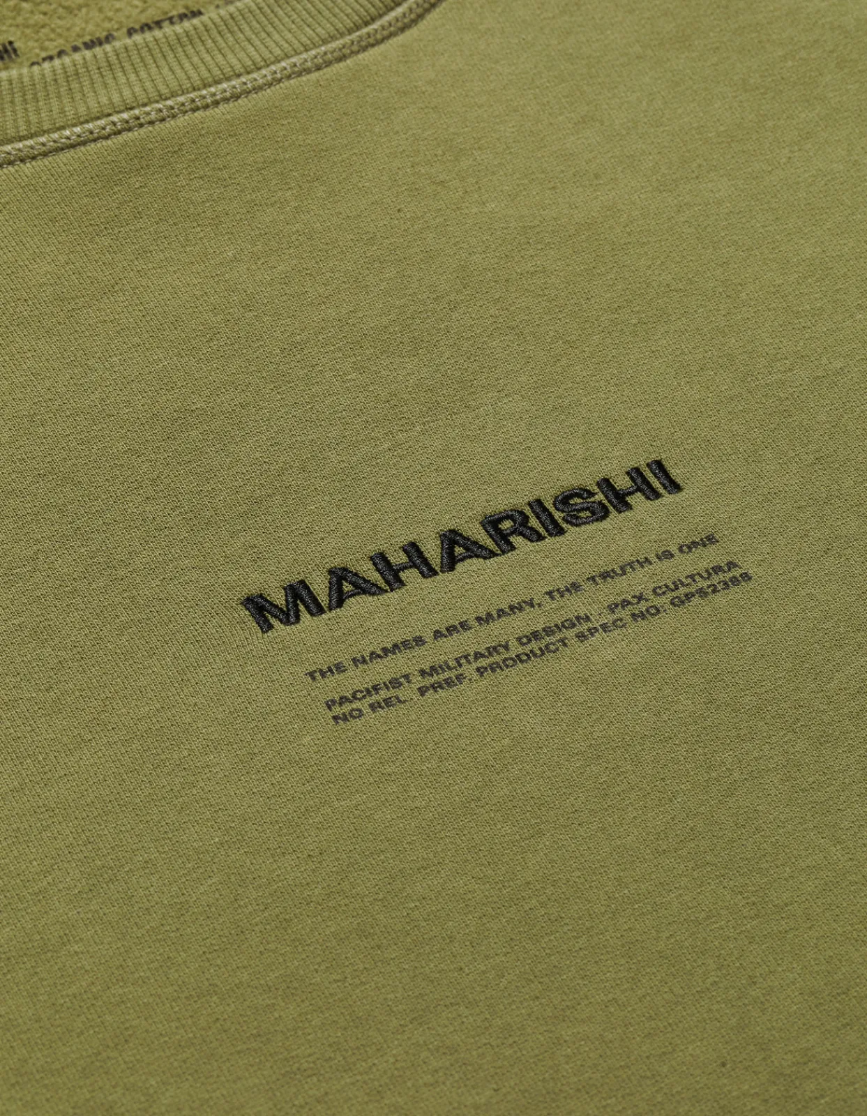 Crew Sweats*Maharishi 7011 Miltype Embroidered Crew Sweat Olive